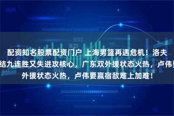 配资知名股票配资门户 上海男篮再遇危机！洛夫顿伤情引担忧刚终结九连胜又失进攻核心，广东双外援状态火热，卢伟要赢宿敌难上加难！